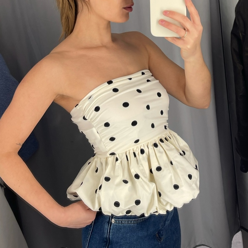 H&M New Polka Dot Strapless Top